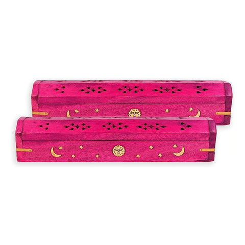 Pink Celestial Wood Incense Coffin