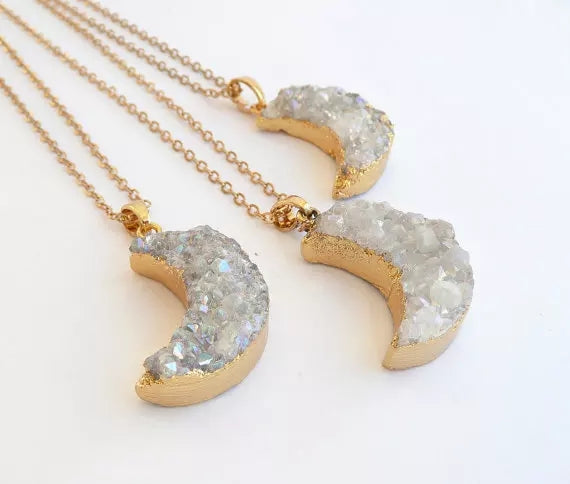 Agate Cresent Moon necklace