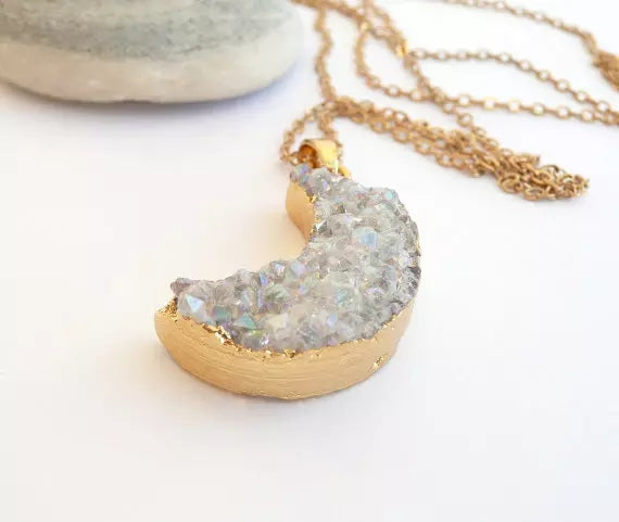 Agate Cresent Moon necklace