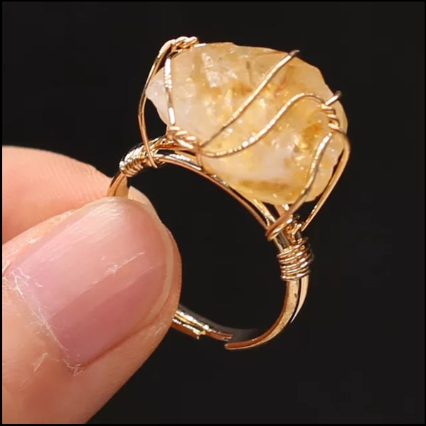 Crystal Wire wrapped Ring